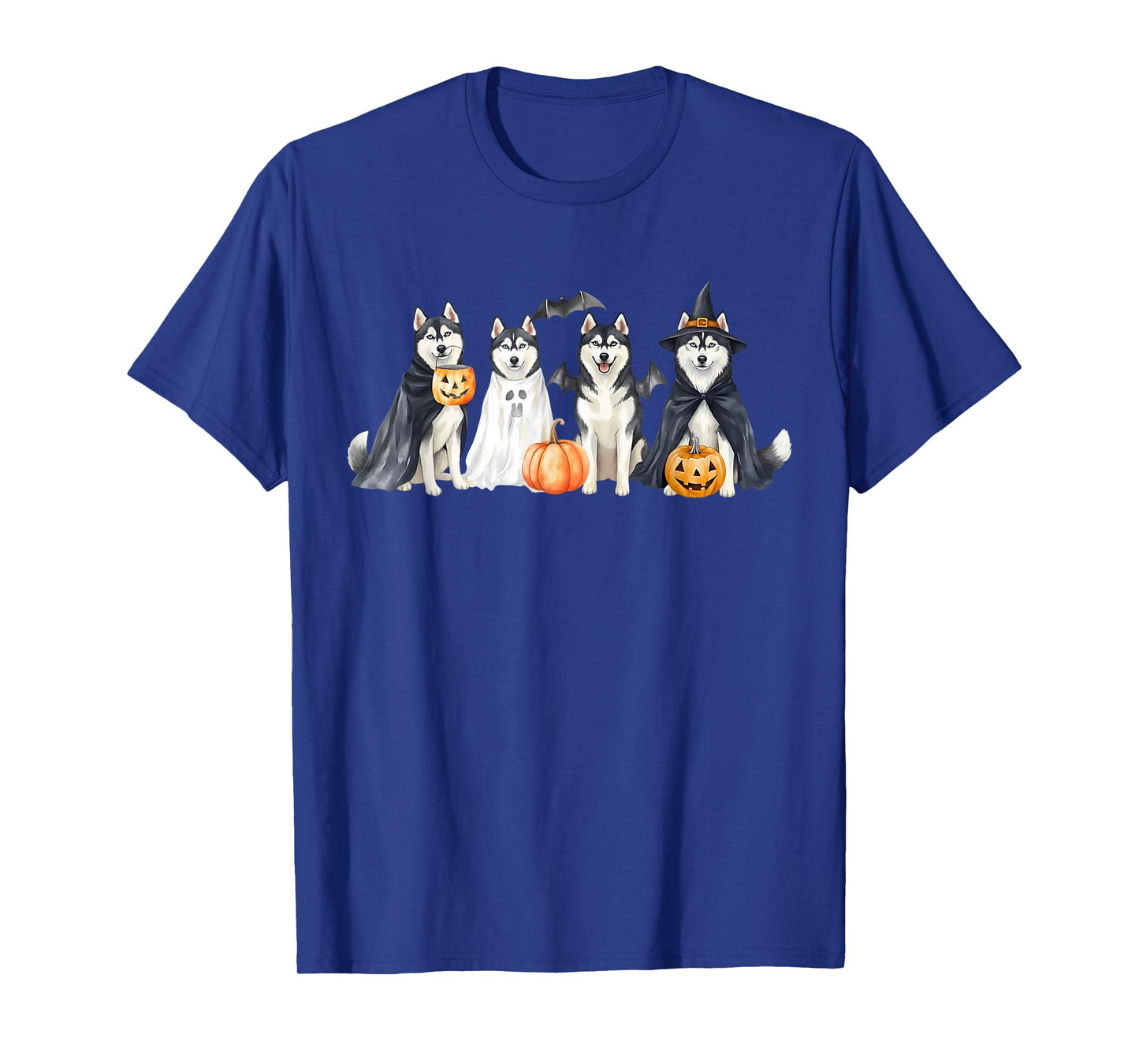 Boys Husky Halloween Dog Ghost Pumpkin Costume for Kids T-Shirt