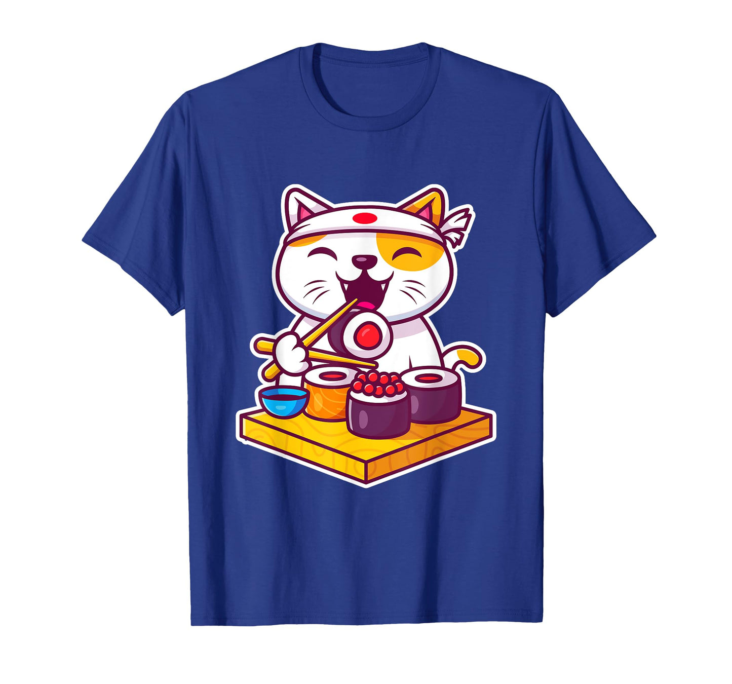 Funny Cool Sushi Cat New Look Outfit Illustration Graphic Men Women Kids T-Shirt