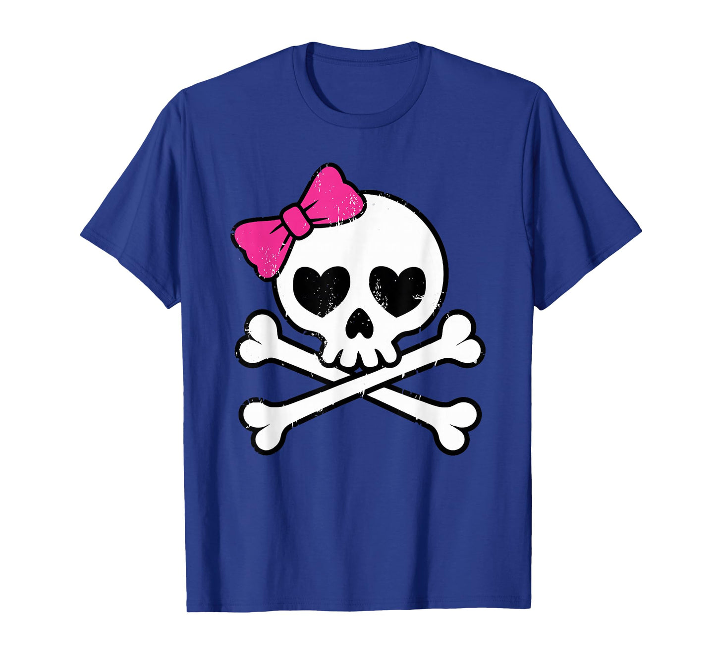 Cute Pretty Pink Skull Crossbones Girl with Hot Pink Bow T-Shirt