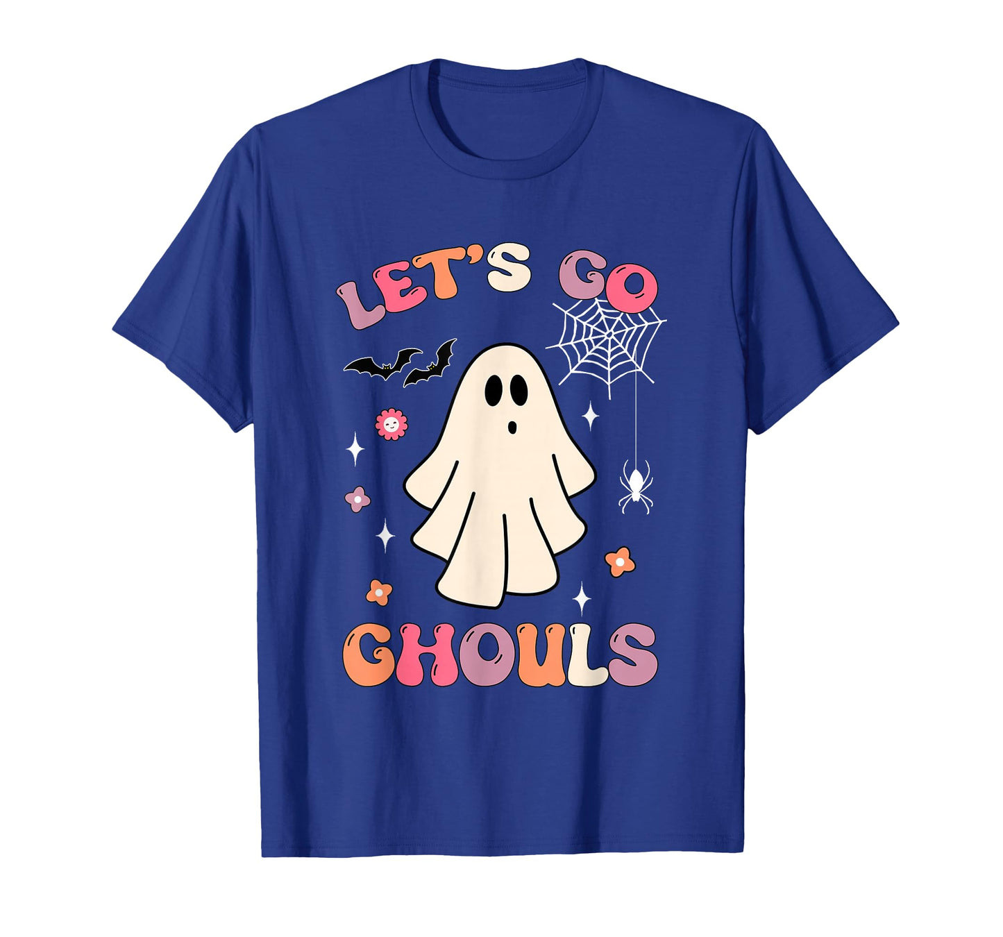 Halloween Ghost Outfit Costumes Retro Groovy Let's Go Ghouls T-Shirt