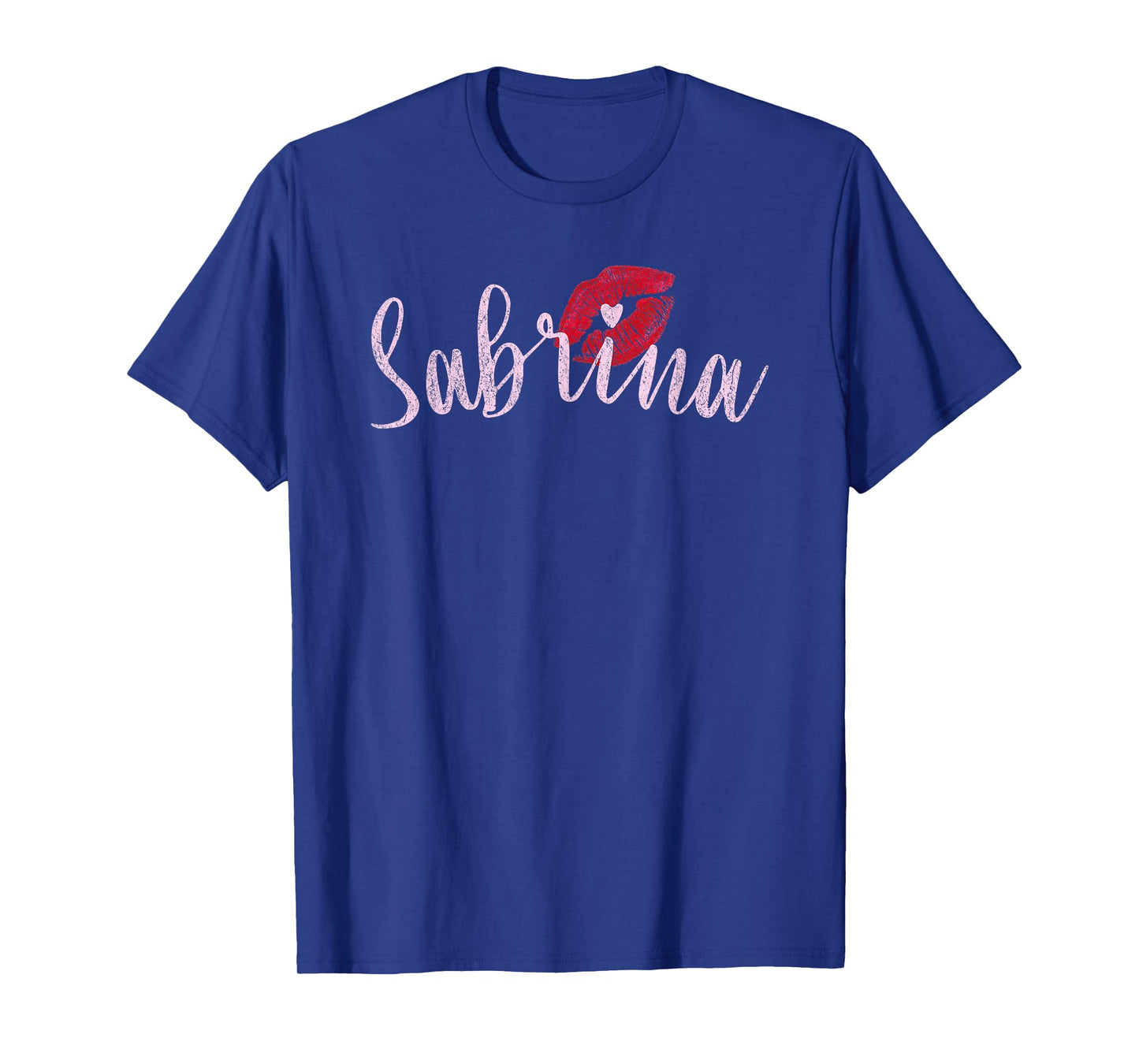 Sabrina Name Graphic T - Heart Lips - Personalized Chic T-Shirt