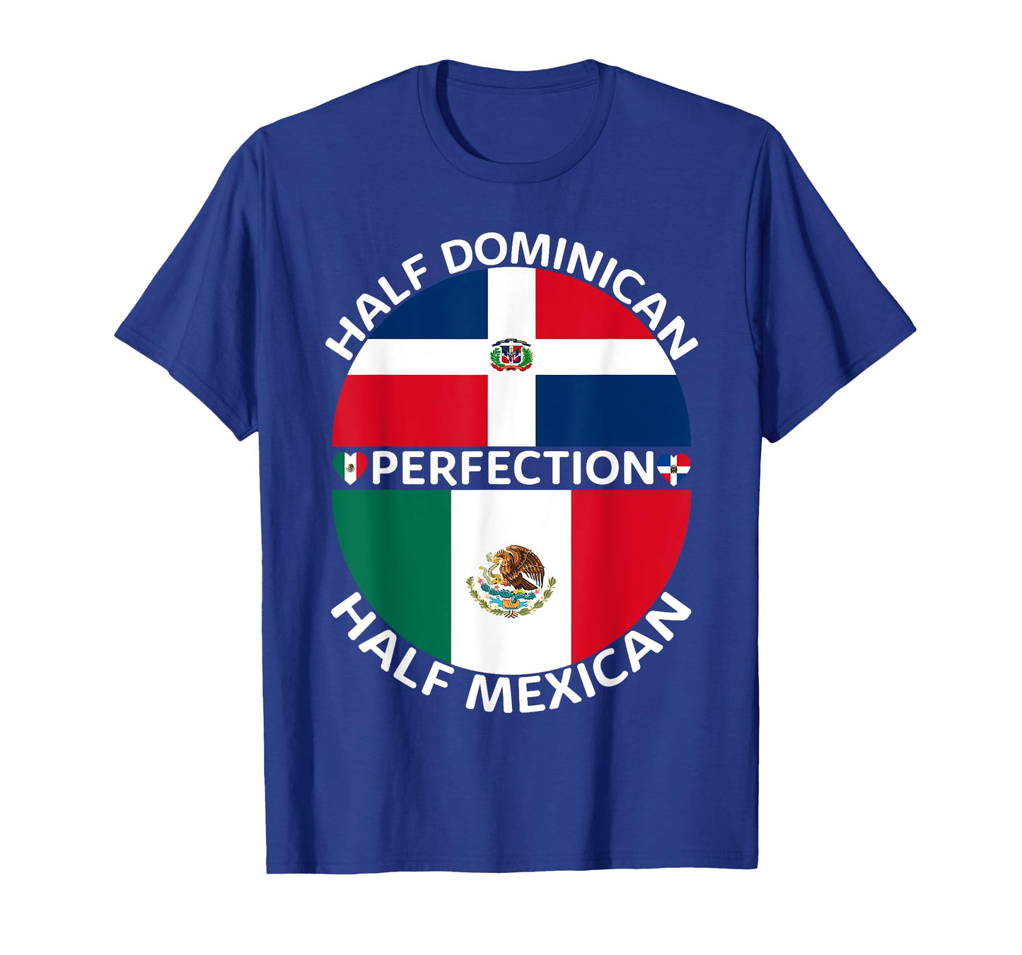 Half Mexican Half Dominican Republic Mexico Flag Roots Men T-Shirt