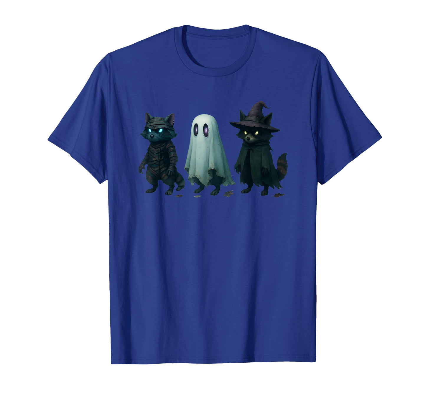 Spooky and Feral Funny Witch Ghost Raccoon Halloween Costume T-Shirt