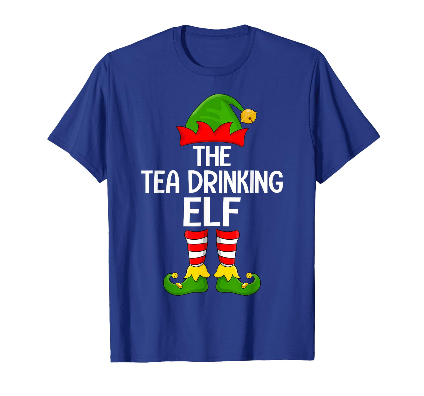 Tea Drinking Elf Xmas Matching Family Elf Squad Christmas T-Shirt