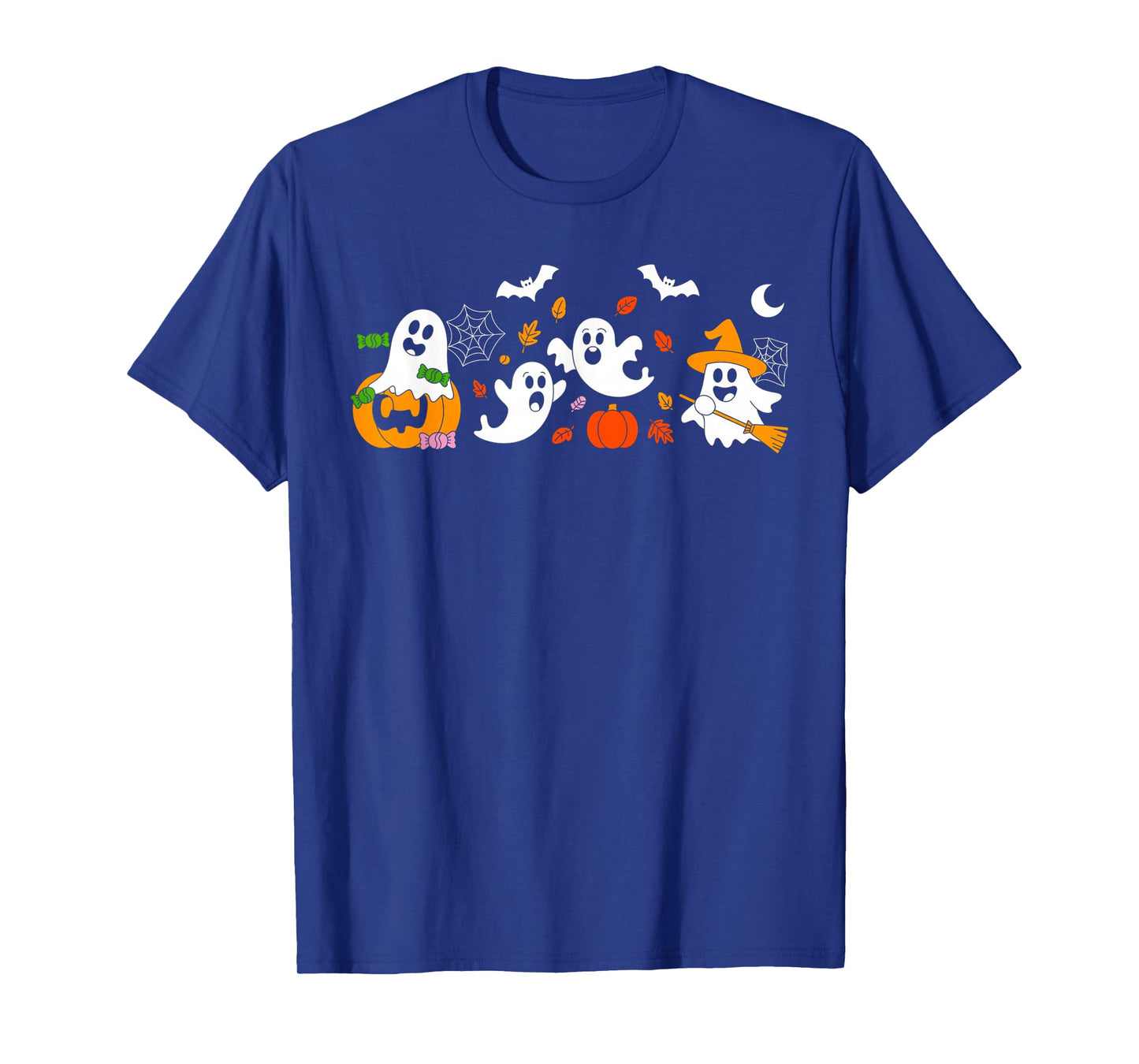 Cute Ghost Drinking Coffee Halloween Fall Ghost Book Reading T-Shirt