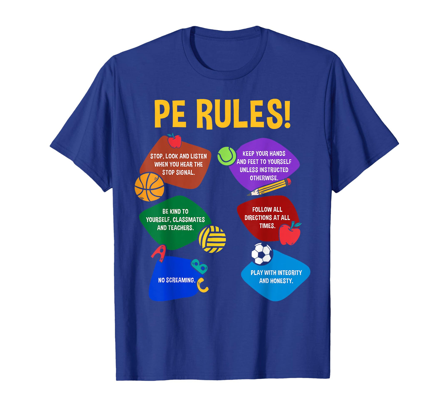 P.E. Teacher Physical Education Rules School Gym Men Women T-Shirt