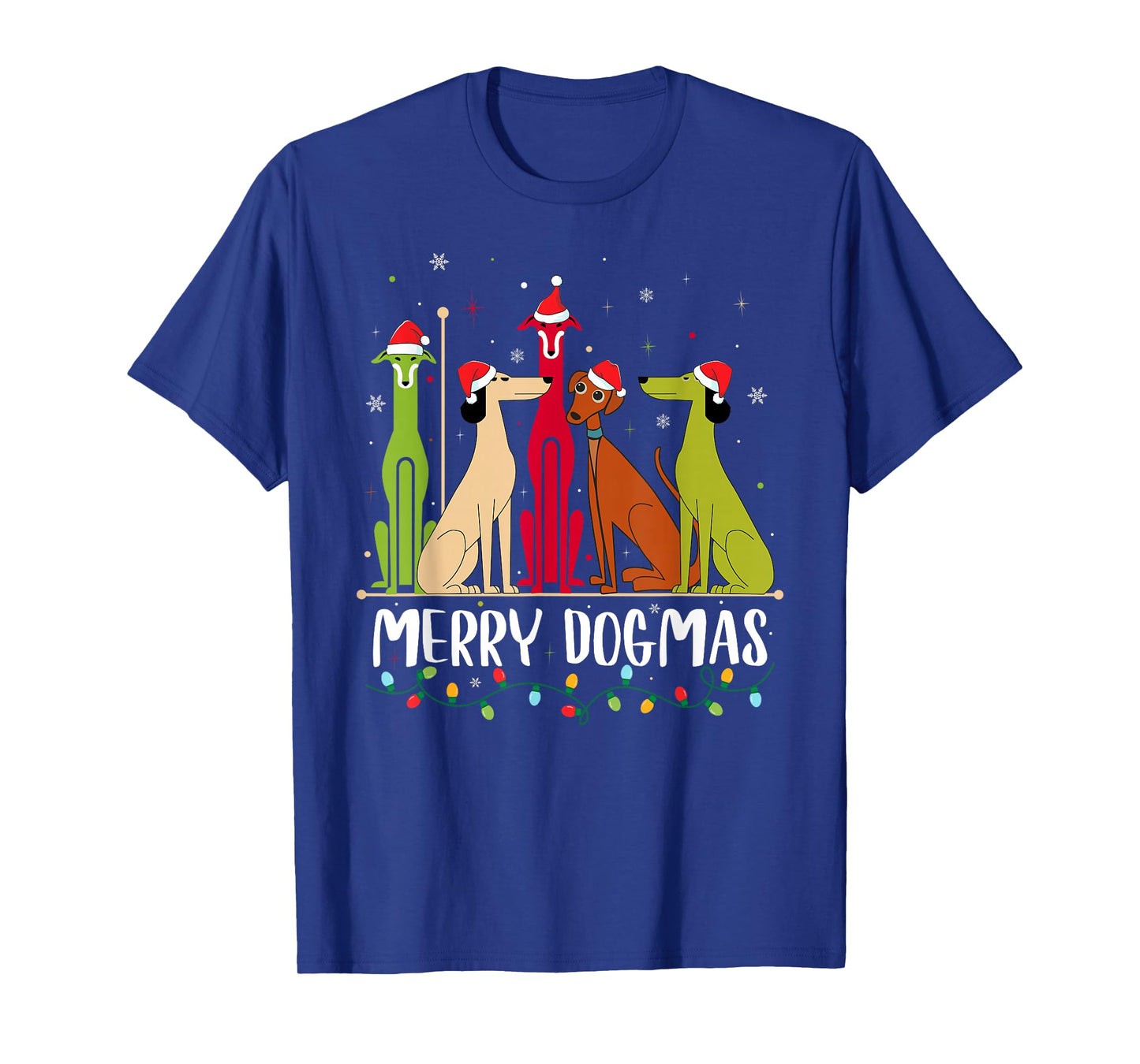 Modern Dogs 60s 70s 80s Style Funny Dogs Christmas T-Shirt