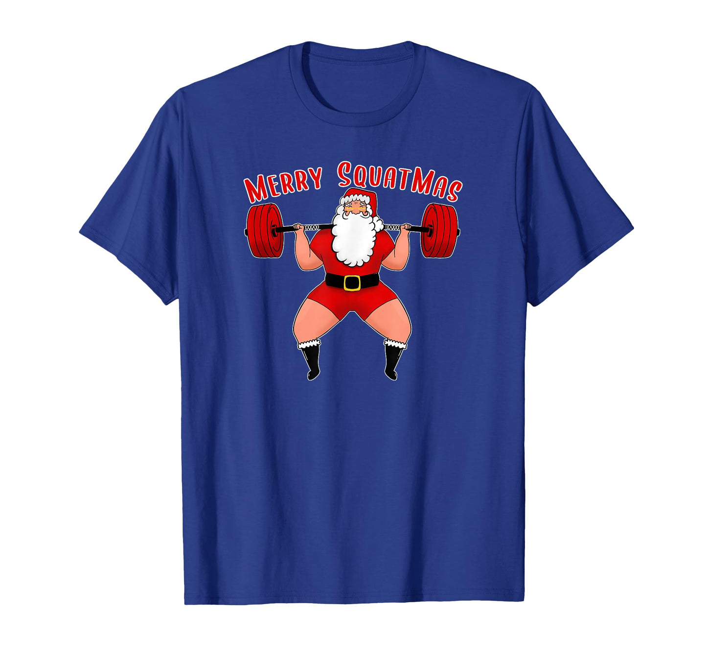 Merry SquatMas with Strong Santa for a Christmas Lifting T-Shirt