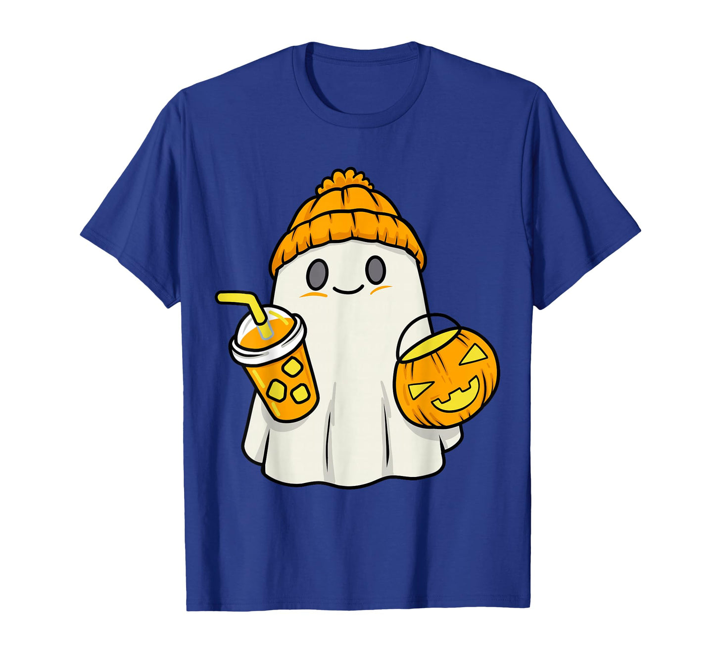 Halloween Costume Ghost Drinking Pumpkin Men Women Girls T-Shirt