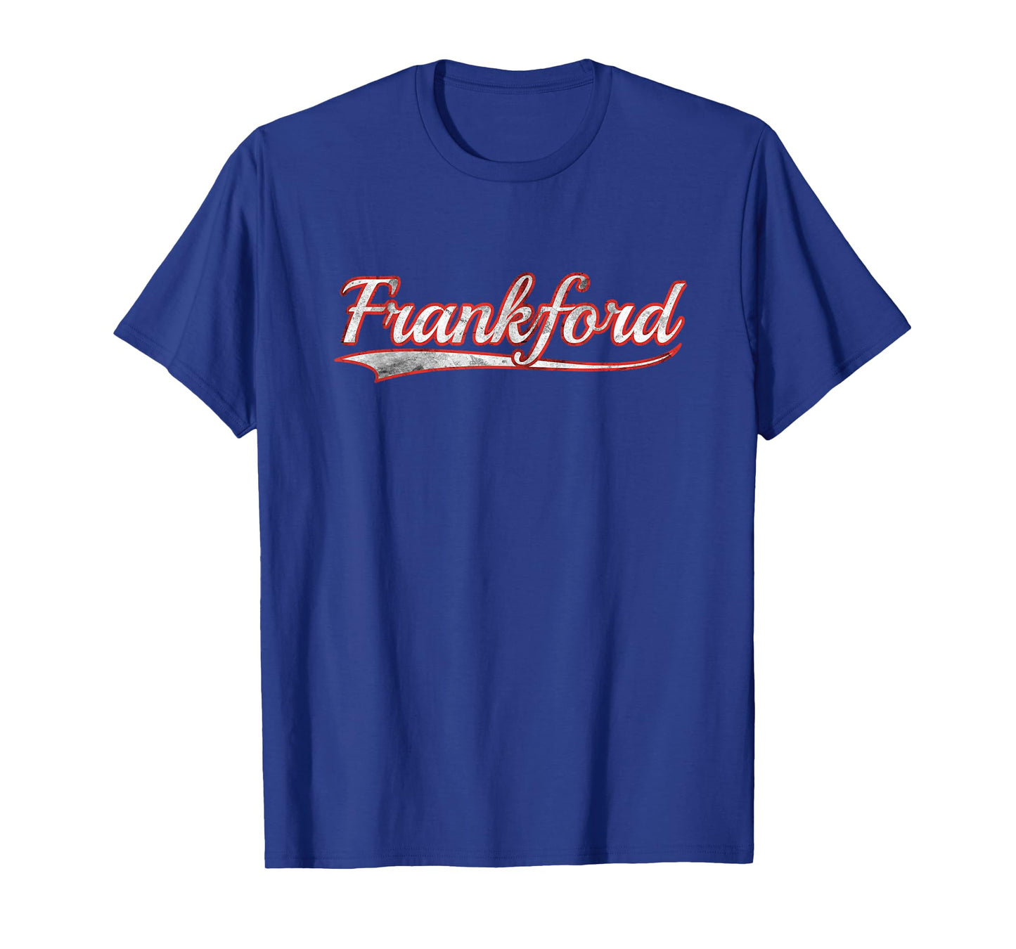 Frankford Vintage Varsity Distressed Throwback Style T-Shirt