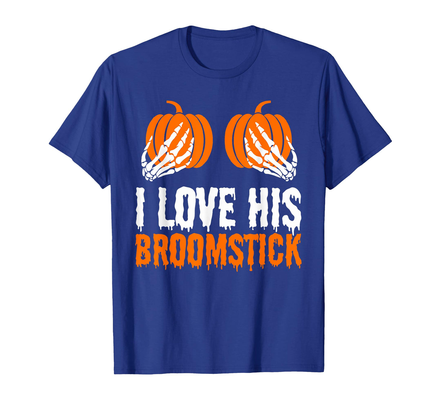 I Love His Broomstick I Love Her Pumpkins Halloween Couples T-Shirt