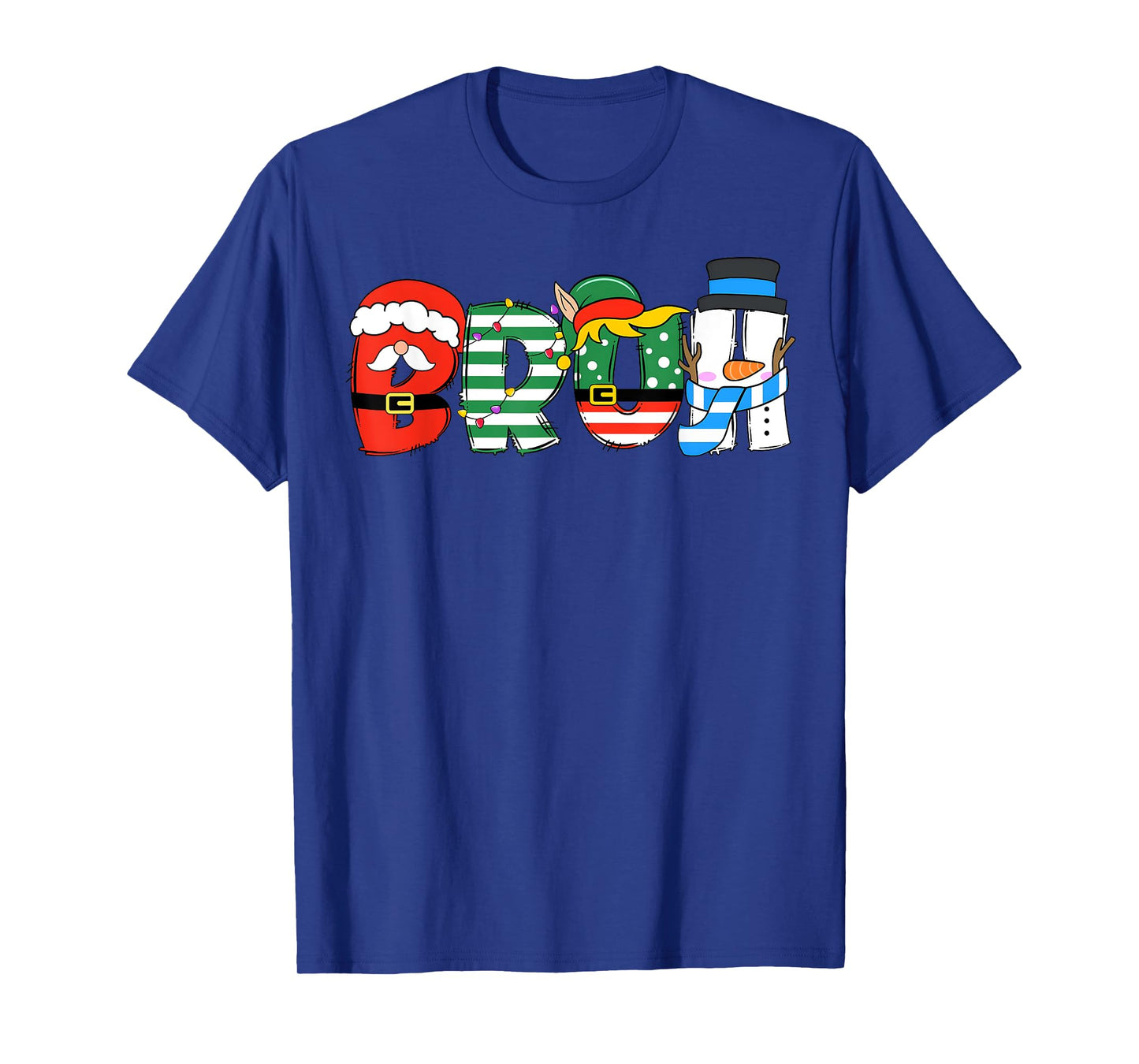 Bruh Santa Squad Merry Christmas Xmas Lights Family Holiday T-Shirt