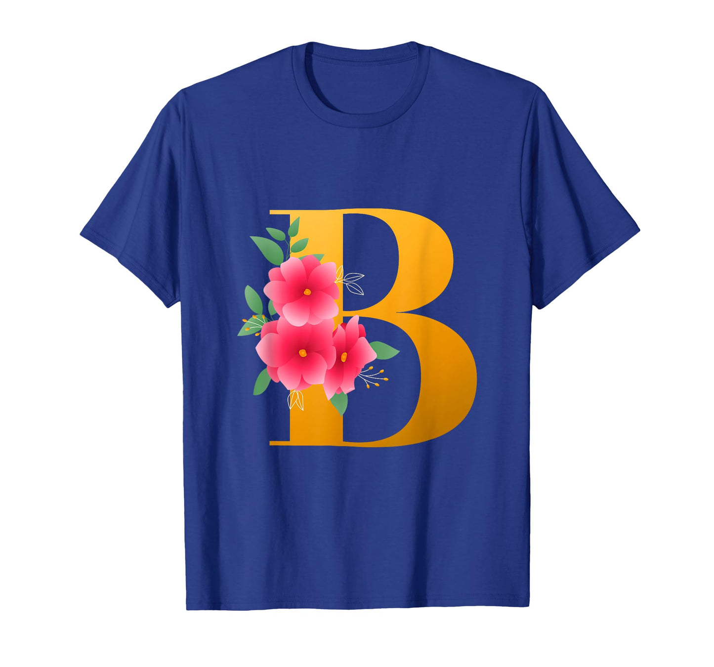 Floral B Alphabet Cute Initial Monogram Letter B Graphic T-Shirt