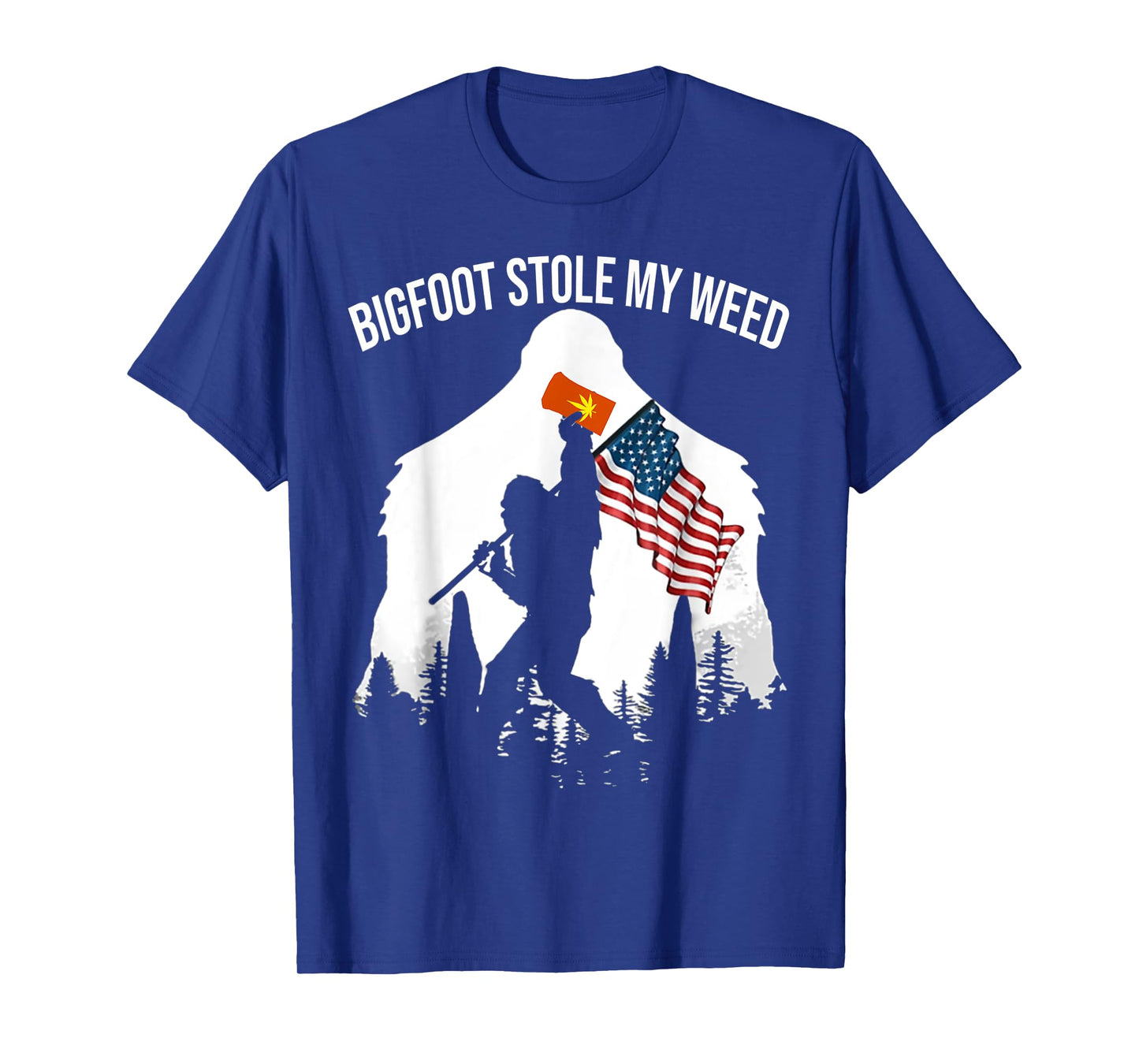 Bigfoot Stole My Weed Funny Retro Sasquatch Forest T-Shirt