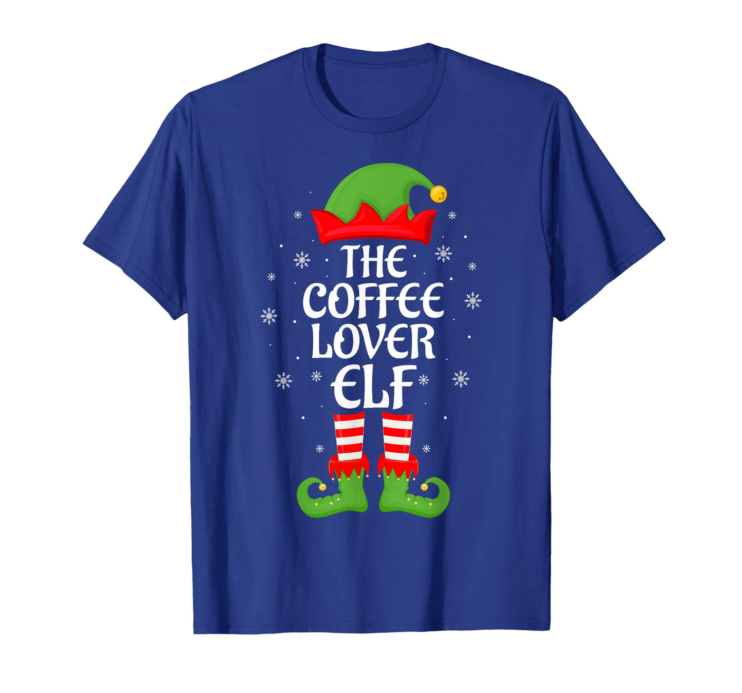 Coffee Lover Elf Christmas Family Matching Elf Squad Xmas T-Shirt