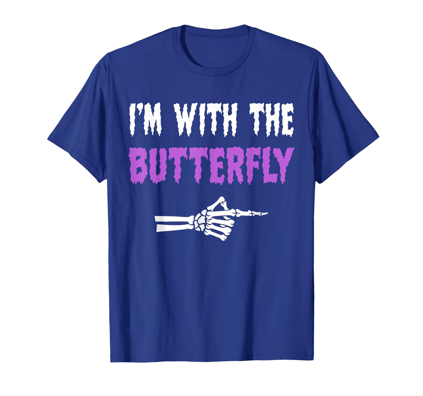 I'm With Butterfly Party Matching Couples Halloween Costume T-Shirt