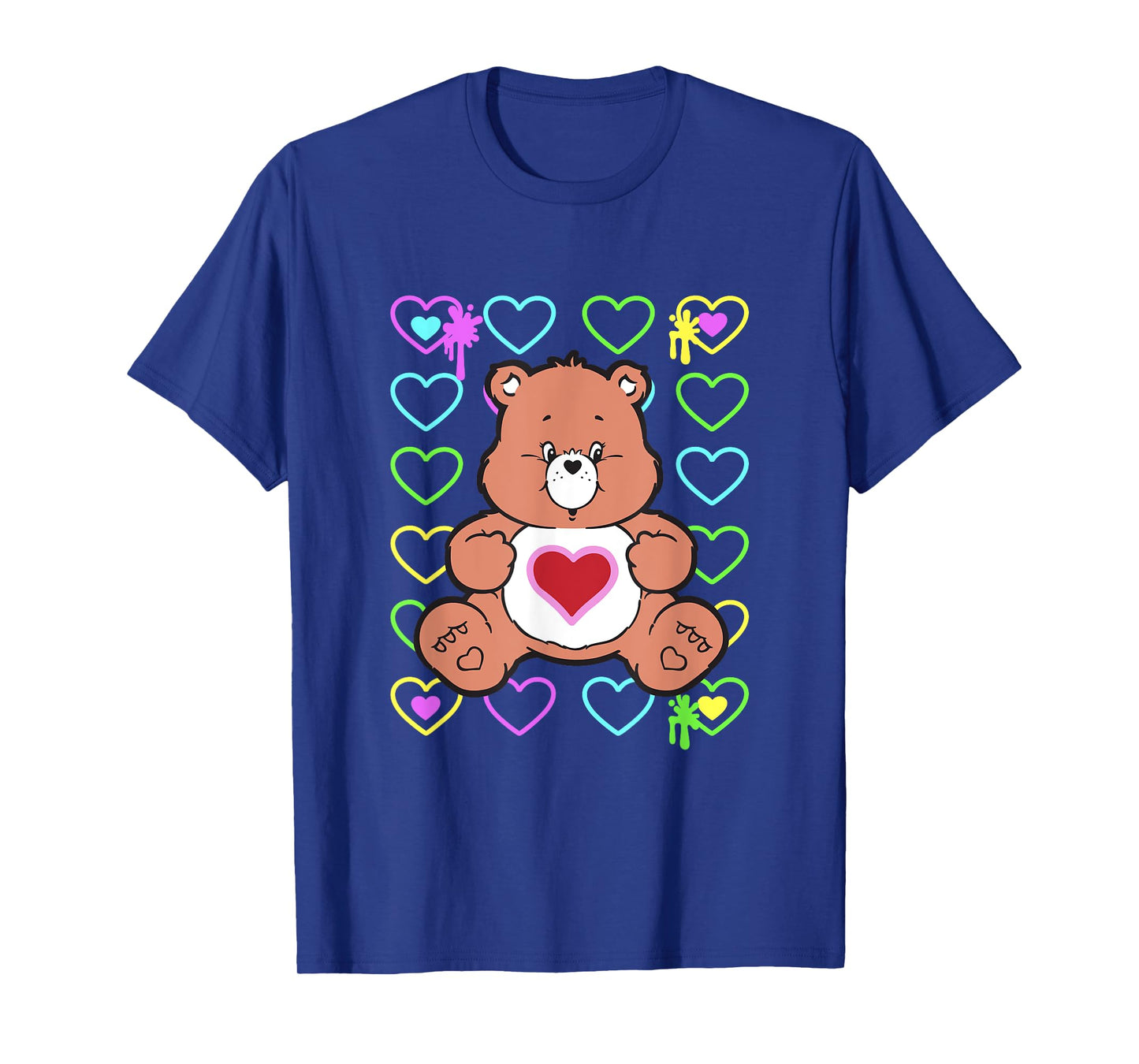 Care Bears Tenderheart Bear Color Pop Graffiti Hearts T-Shirt