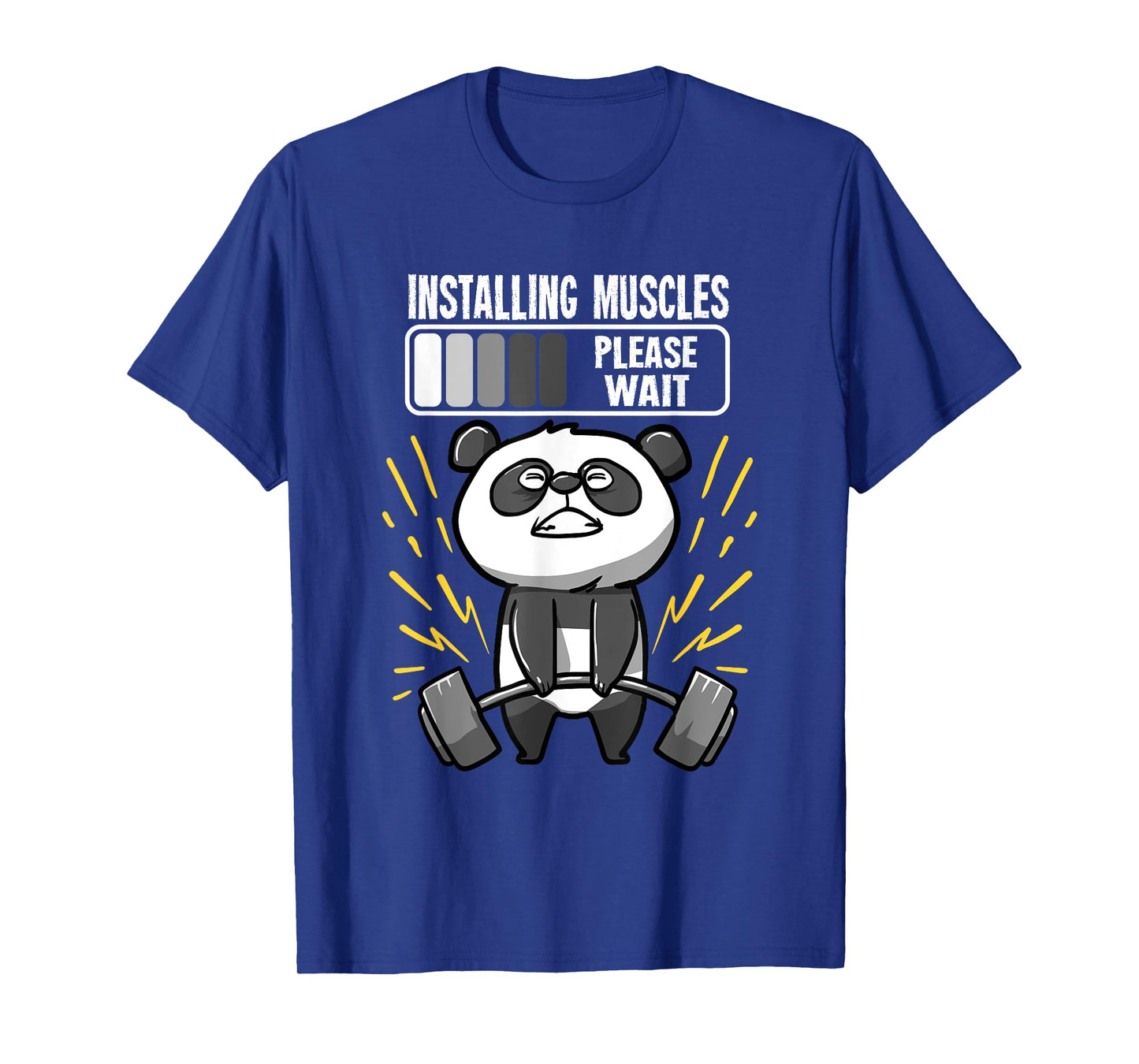 Funny Panda Installing Muscles Please Wait Gym Fitness T-Shirt