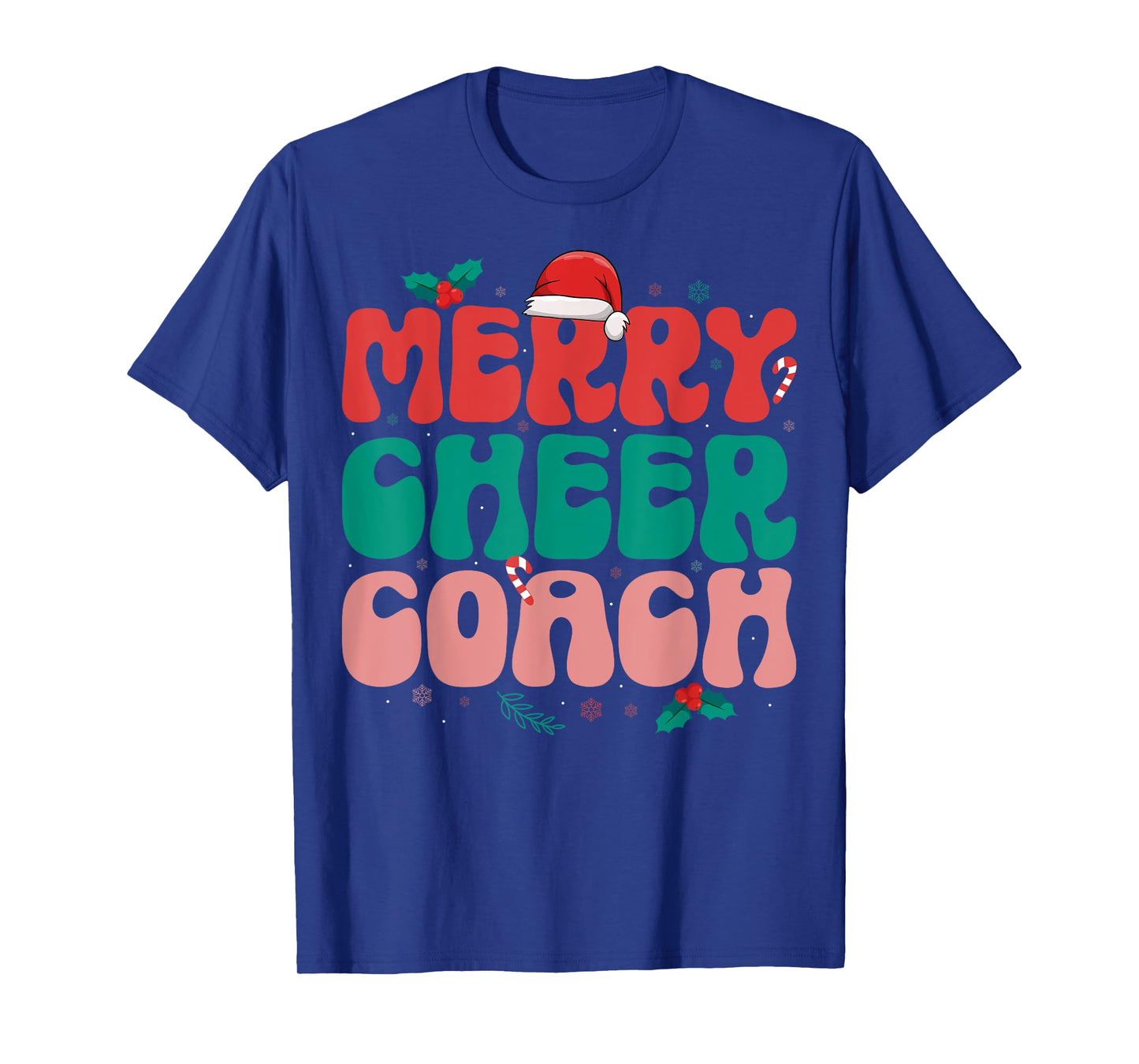 Merry Cheer Coach - Santa Hat Cheerleader Coach Christmas T-Shirt