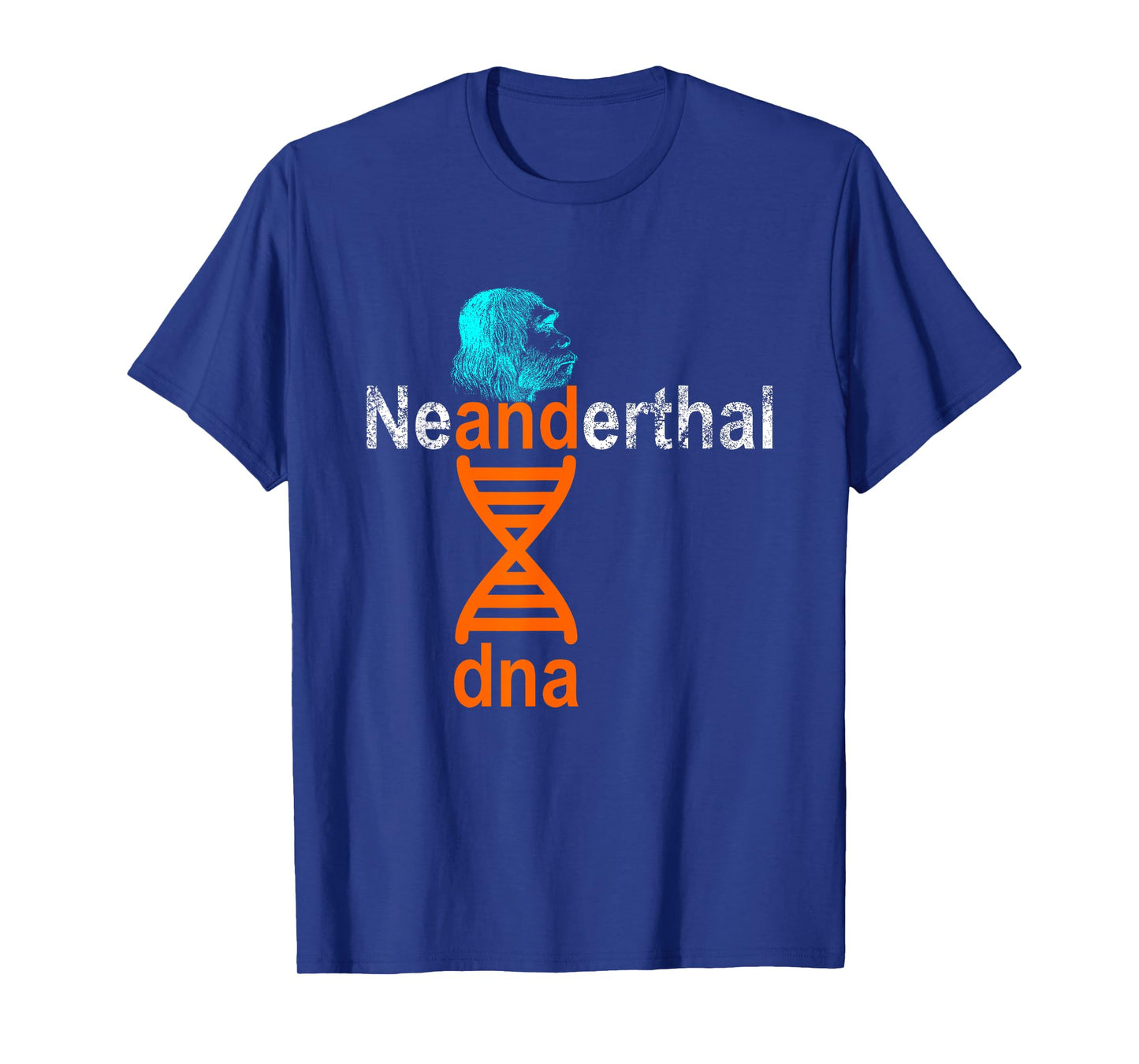 Neanderthal DNA Double Helix Design Co. Adult Unisex Retro Genetic Double Helix T-Shirt, Black, Small, Short Sleeve