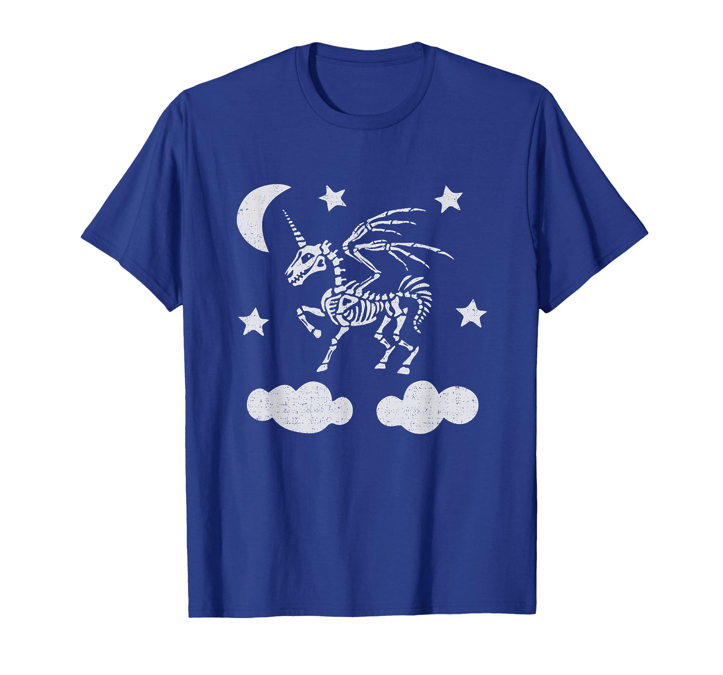 Unicorn Pegasus Skeleton T-Shirt Halloween Moon Stars TShirt T-Shirt