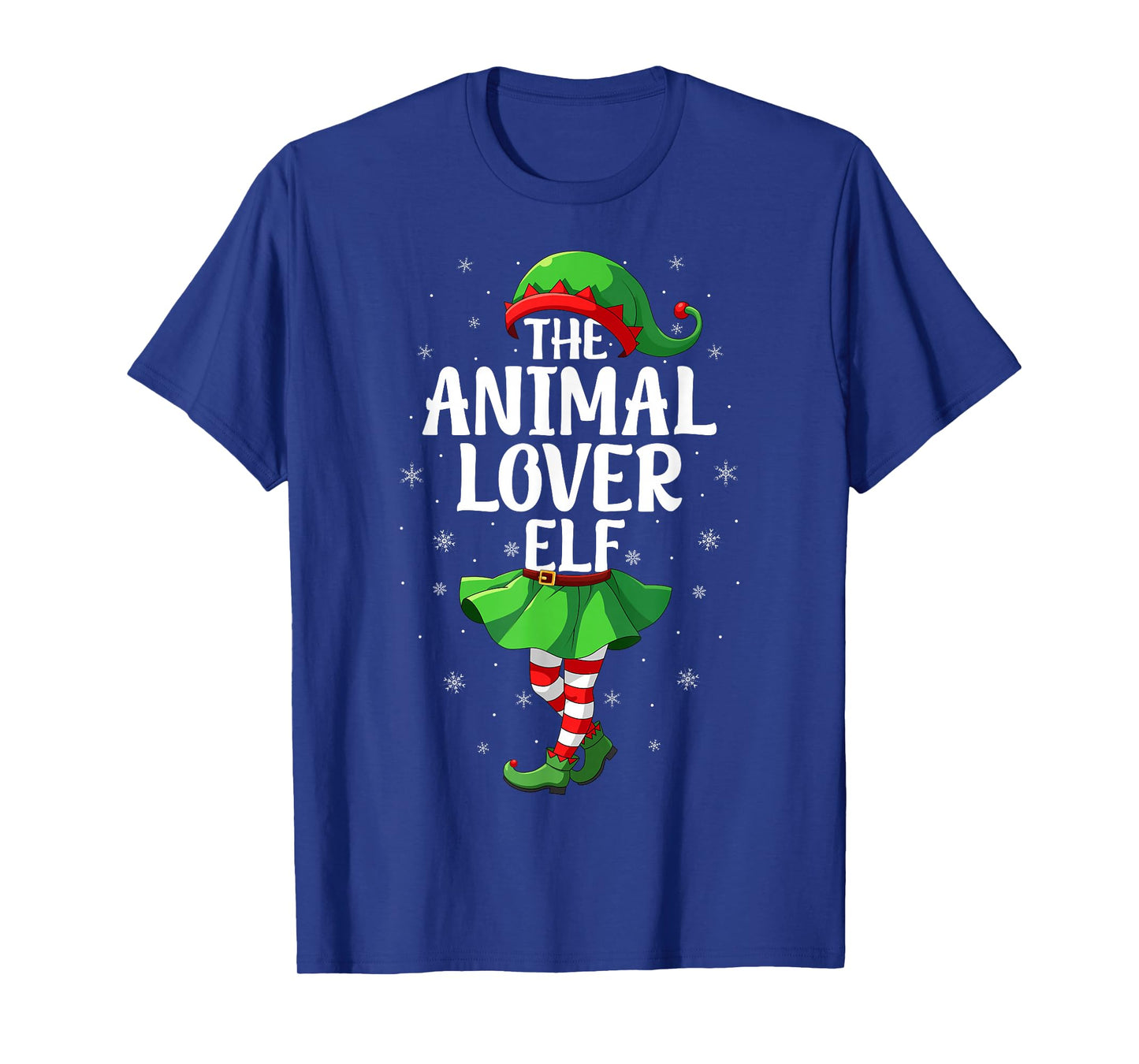 Animal Lover Elf Christmas Girls Women Elf Squad Xmas Family T-Shirt