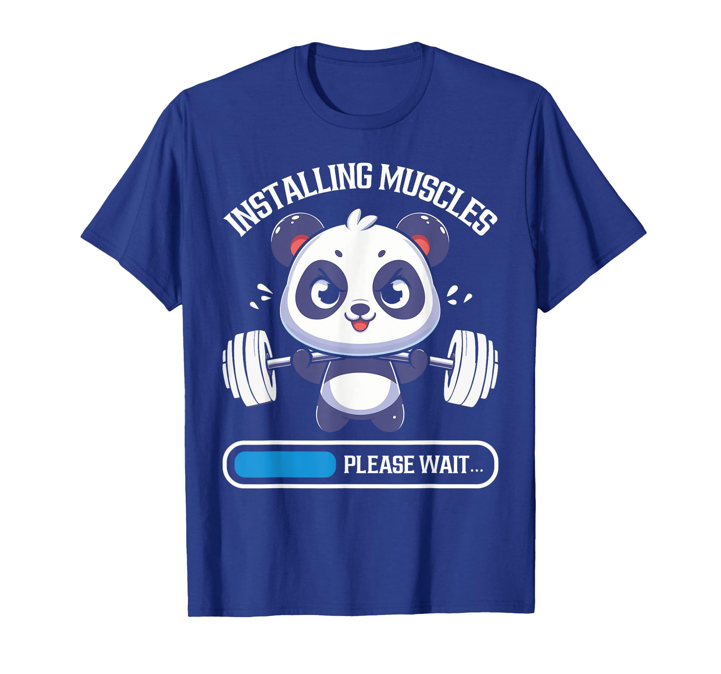 Muscle Building Fitness Panda Weight Lifting Barbell Workout T-Shirt