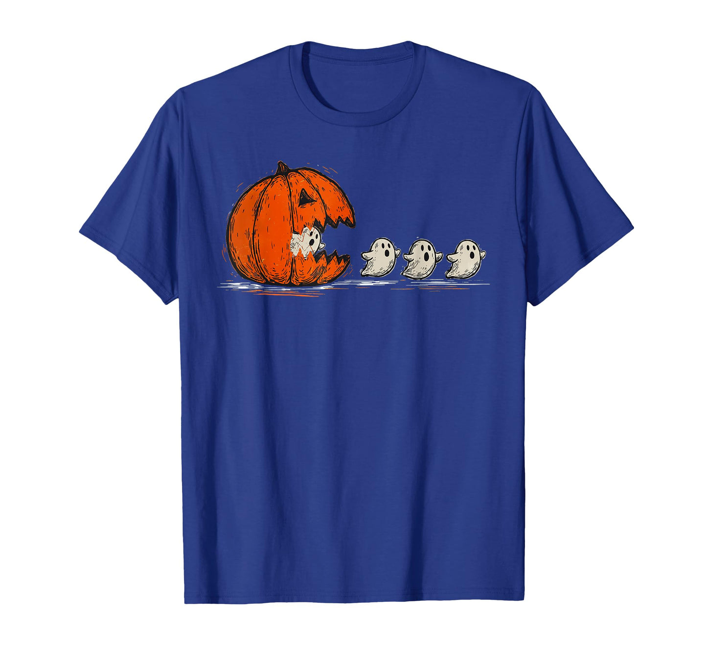 Halloween Gamer Pumpkin Eating Ghost Costume Men Boys Kids T-Shirt