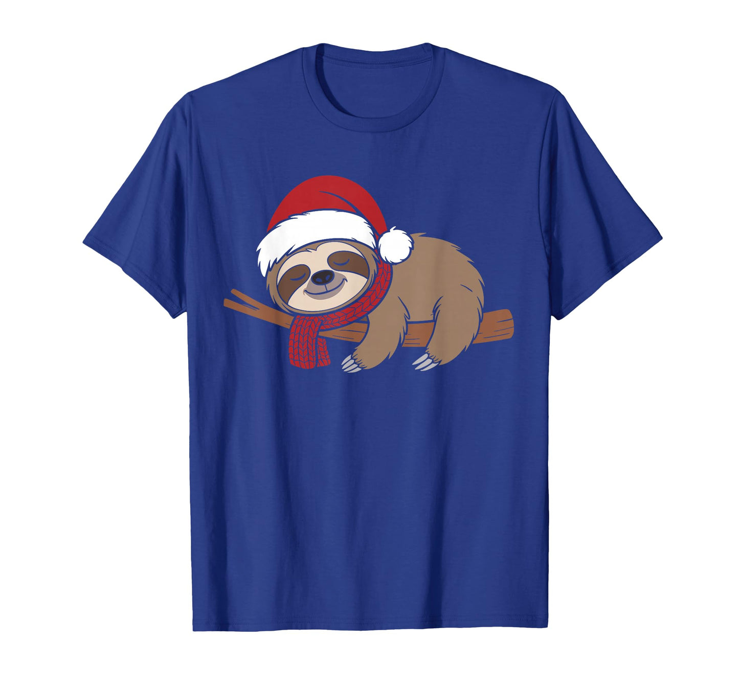 Sleeping Sloth Christmas, Cute Sloth Wearing Santa hat T-Shirt