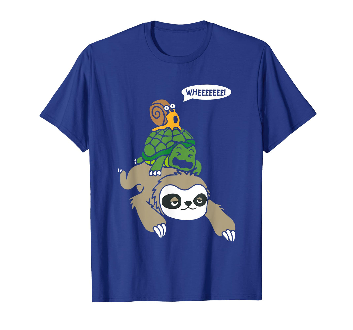 Sloth Turtle Snail Piggyback Animal Running Wild T-Shirt