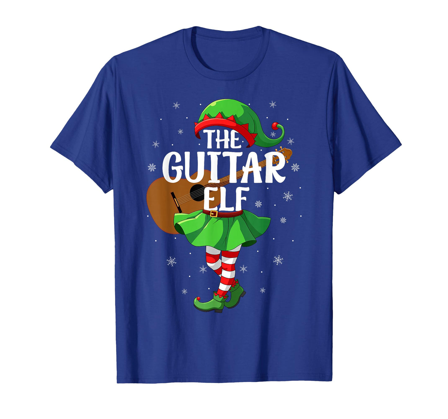 Guitar Elf Christmas Girls Women Elf Squad Xmas Family T-Shirt