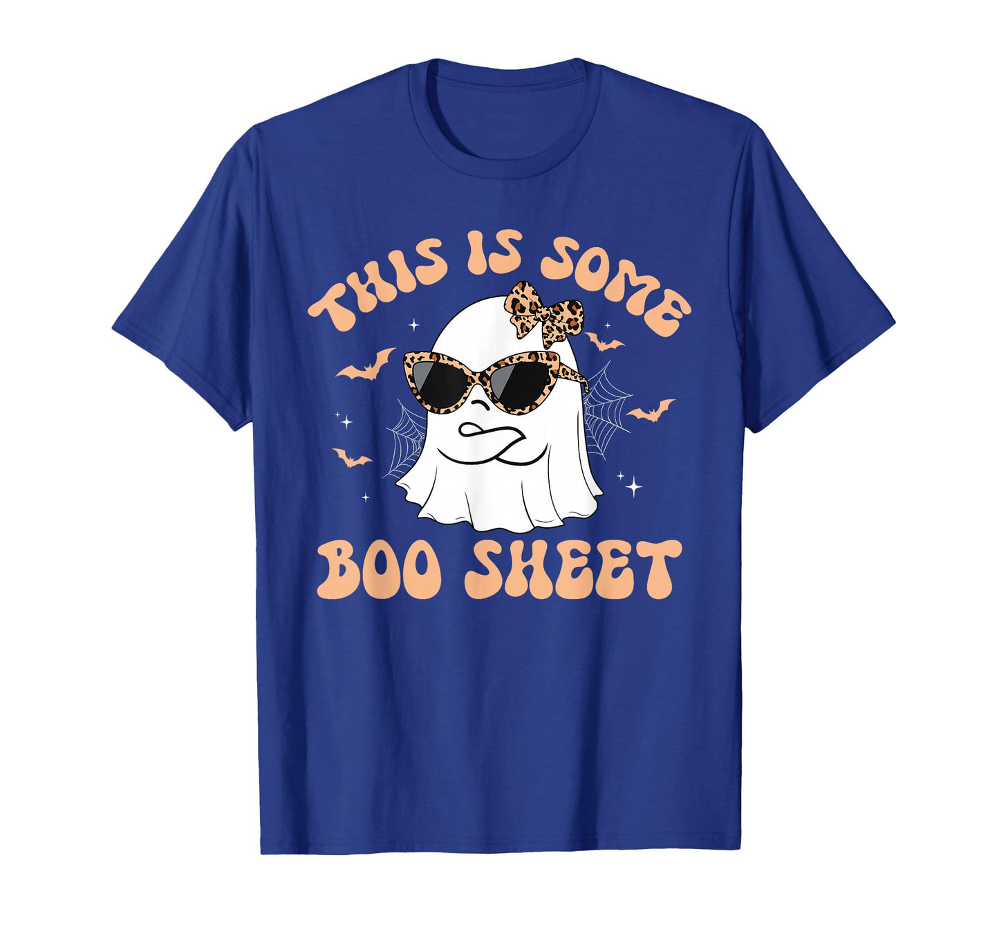 This is Boo Sheet Ghost Retro Groovy Funny Halloween Leopard T-Shirt