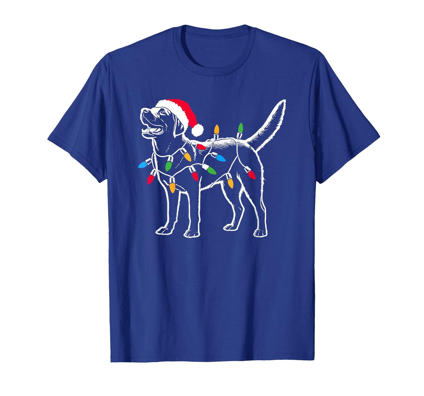 Funny Santa Labrador Retriever Christmas Lights Dog Lover T-Shirt for Men Women