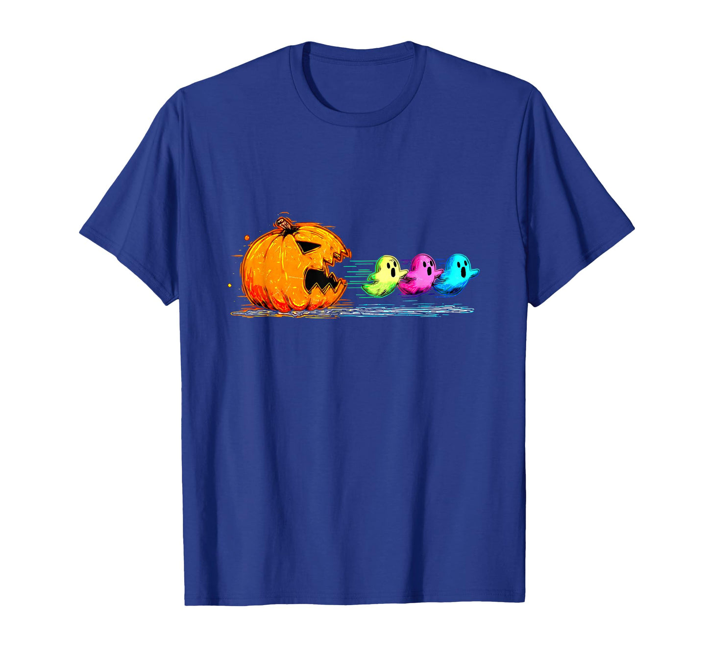 Pumpkin Chasing Ghost Halloween Pumpkin Boo Spooky Season T-Shirt