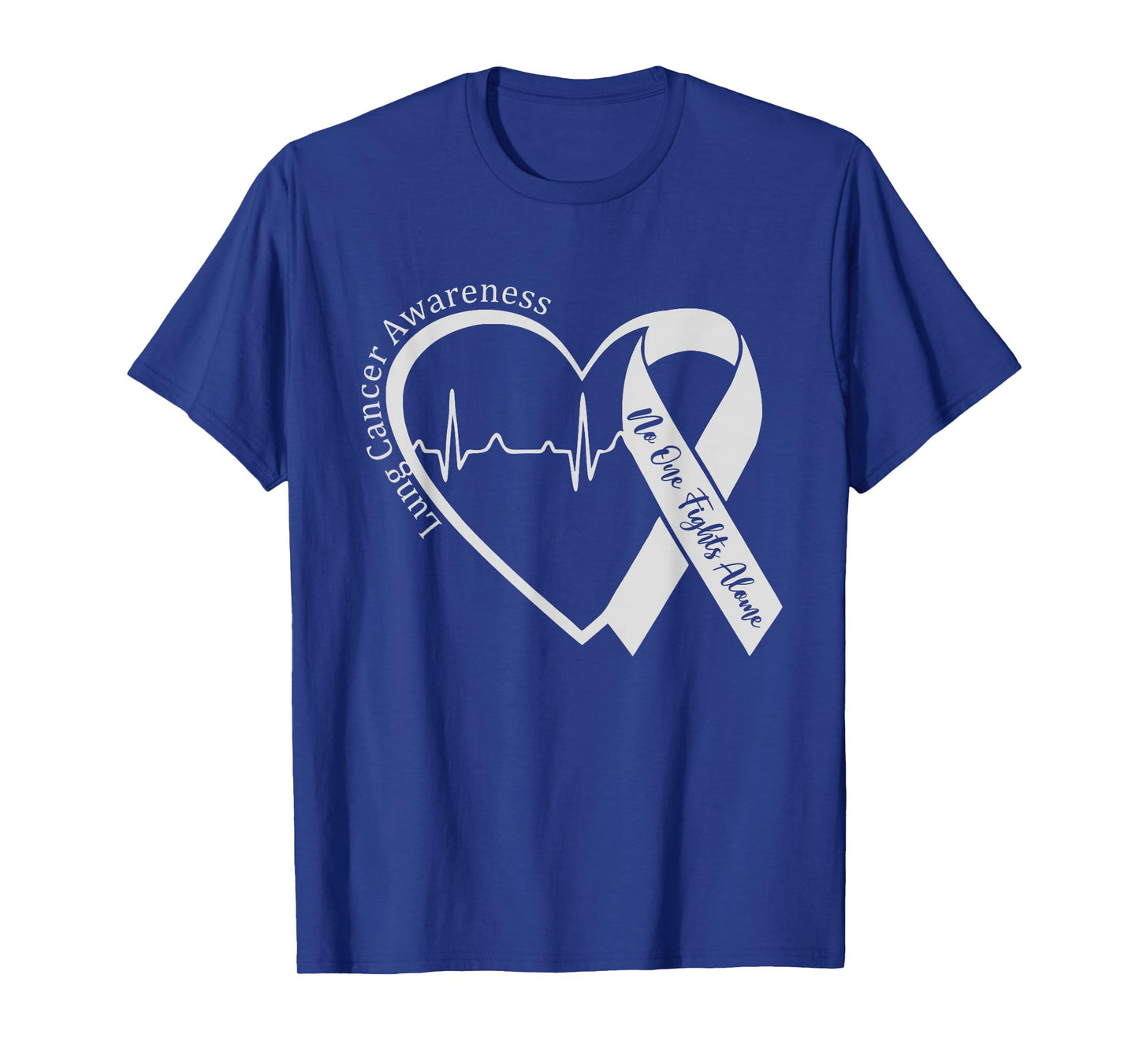 Lung Cancer Awareness Heart White Ribbon Support T-Shirt