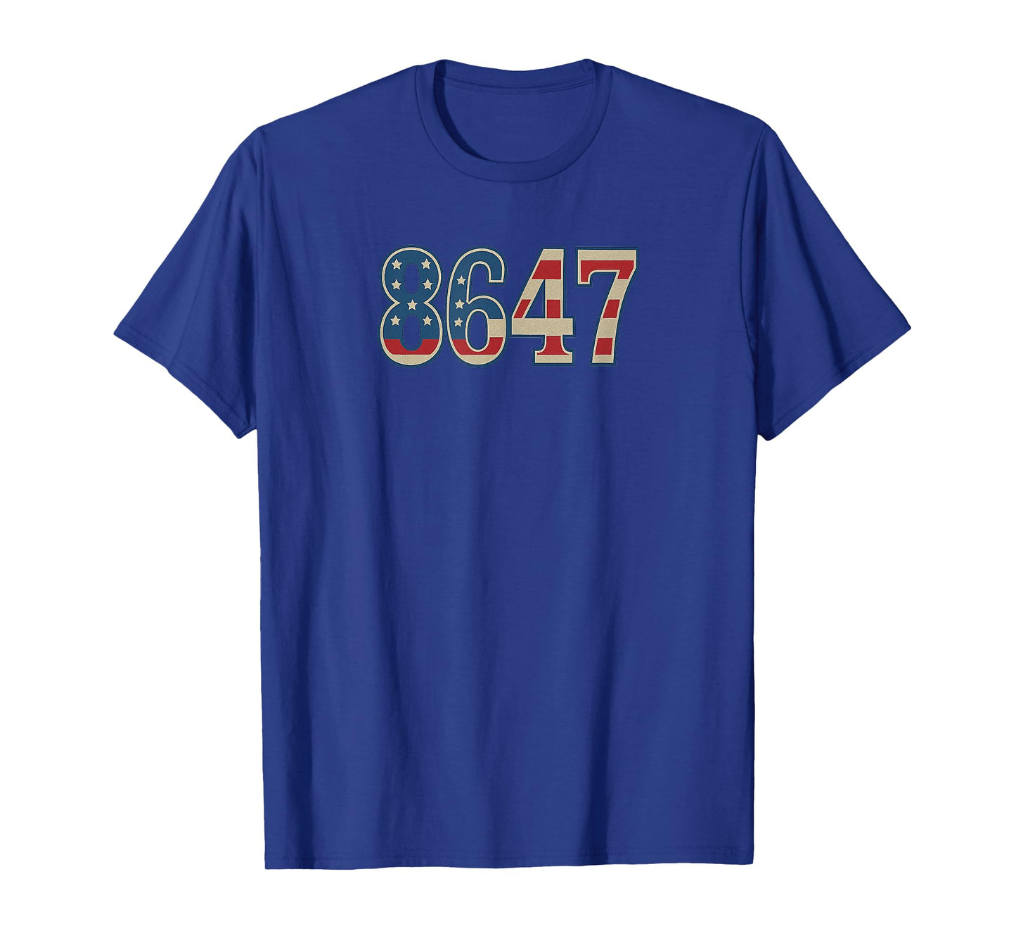 8647 USA Flag, American Centered Text T-Shirt