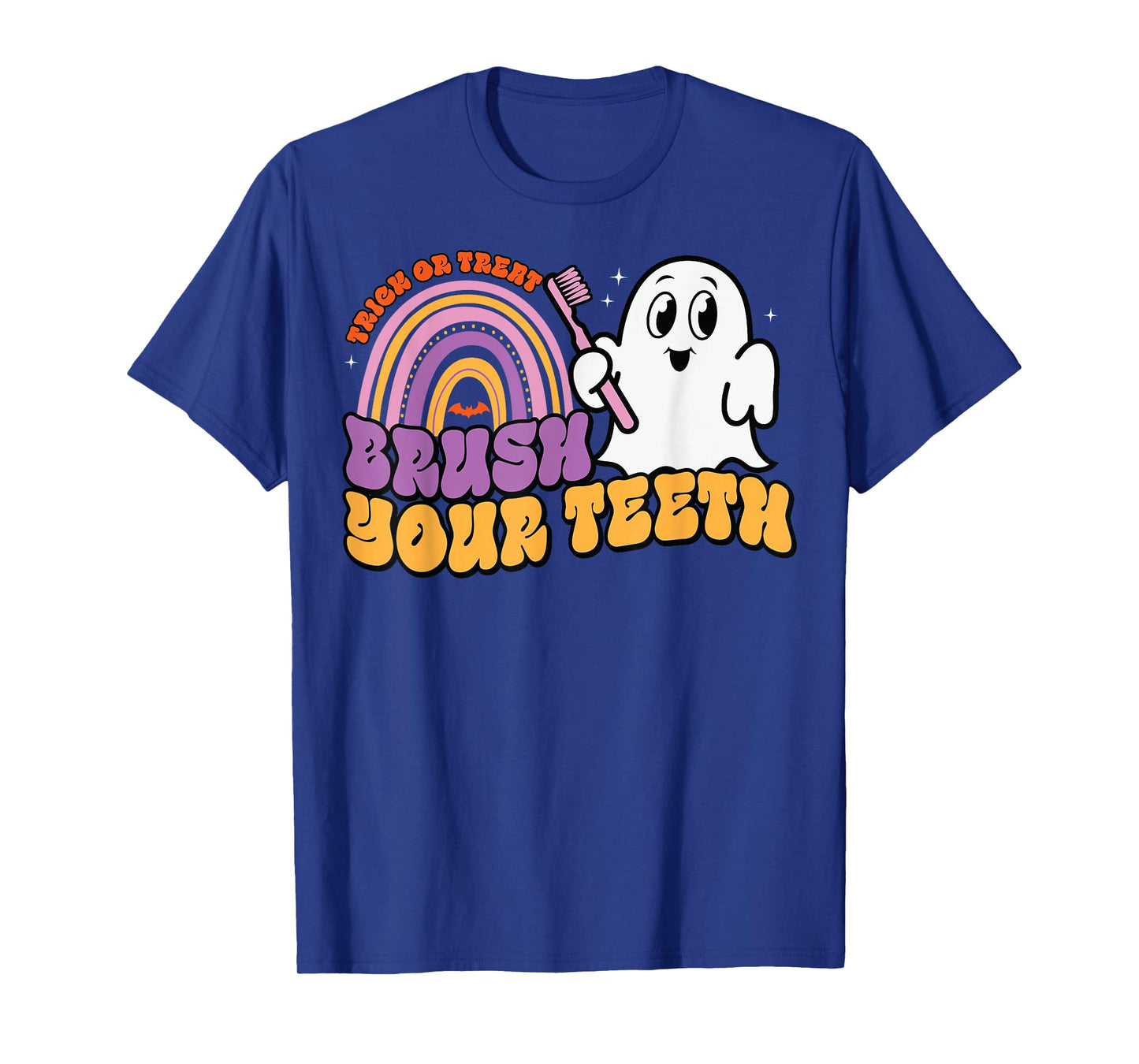 Trick Or Treat Brush Your Teeth Ghost Cute Halloween Dentist T-Shirt