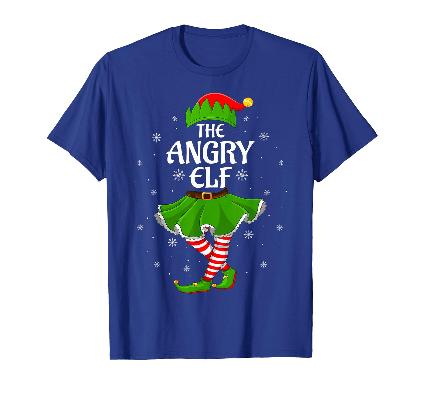 Angry Elf Christmas Family Girls Women Elf Squad Xmas T-Shirt