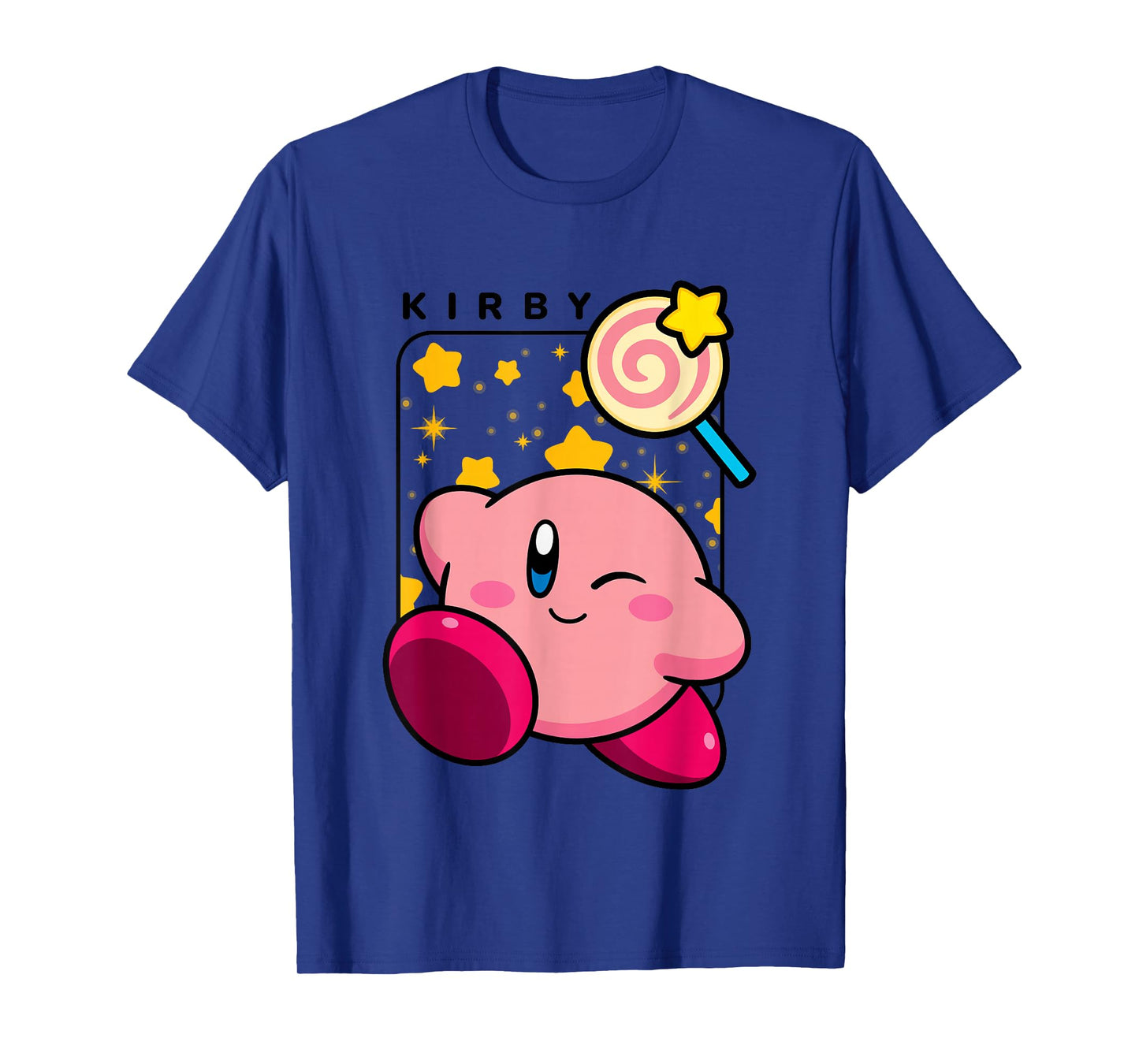 Kirby Lollipop & Stars Big Cute Nintendo Portrait T-Shirt