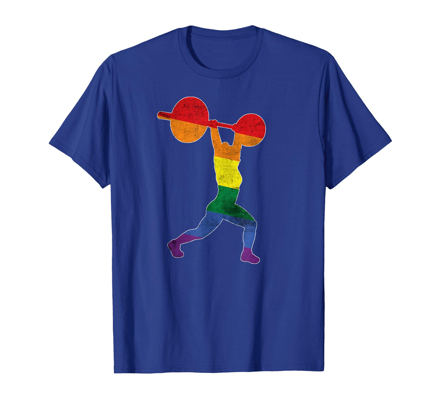 Gay Pride Weightlifting training Gym distressed look T-Shirt