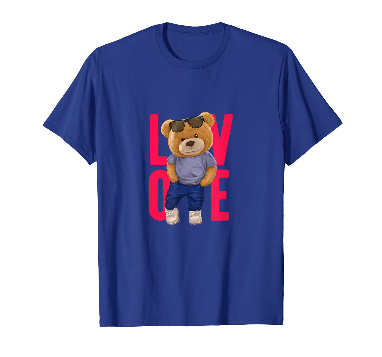Wear Cool Teddy Bear Fashion Guy Cartoon Graphic Designs Fun T-Shirt