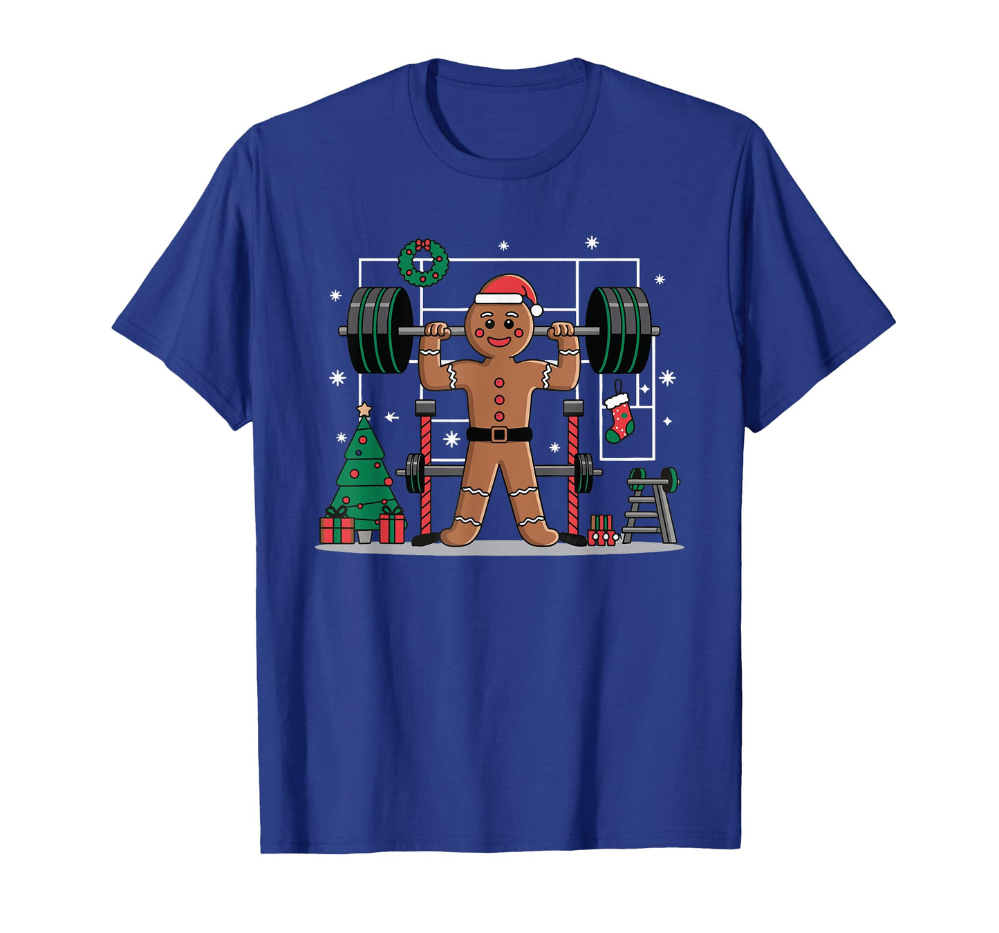 Gingerbread Weightlifting Workout Bodybuilding T-Shirt
