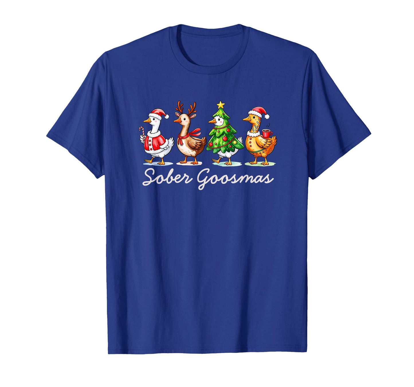 Sober Goosmas Funny Goose Holiday Sobriety Spirit T-Shirt