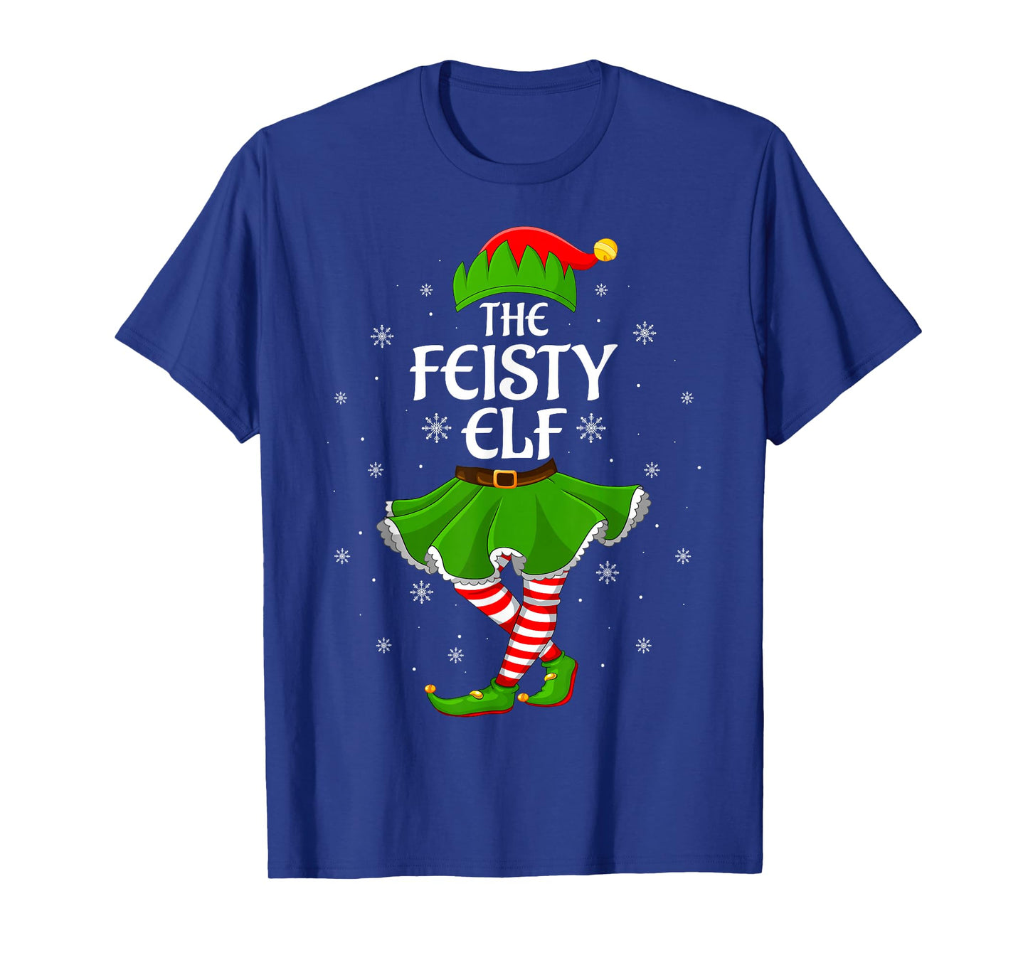 Feisty Elf Christmas Family Girls Women Elf Squad Xmas T-Shirt