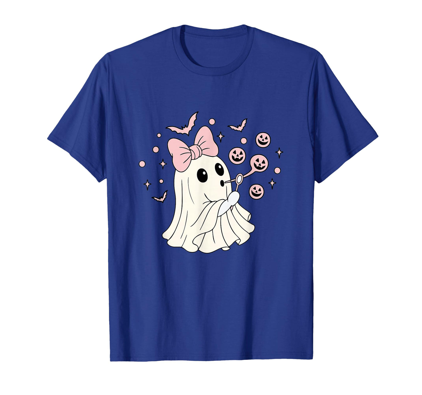 Coquette Ghost Blowing Bubble Halloween Boo-JEE Ghost Womens T-Shirt