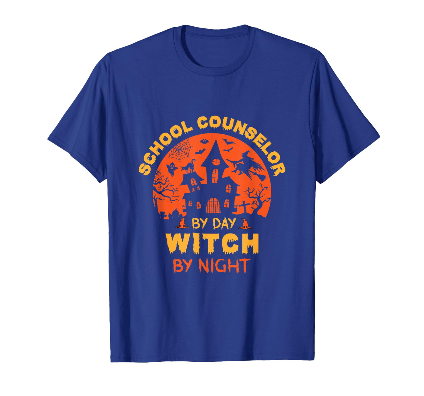 School Counselor by Day Witch by Night Funny Halloween T-Shirt