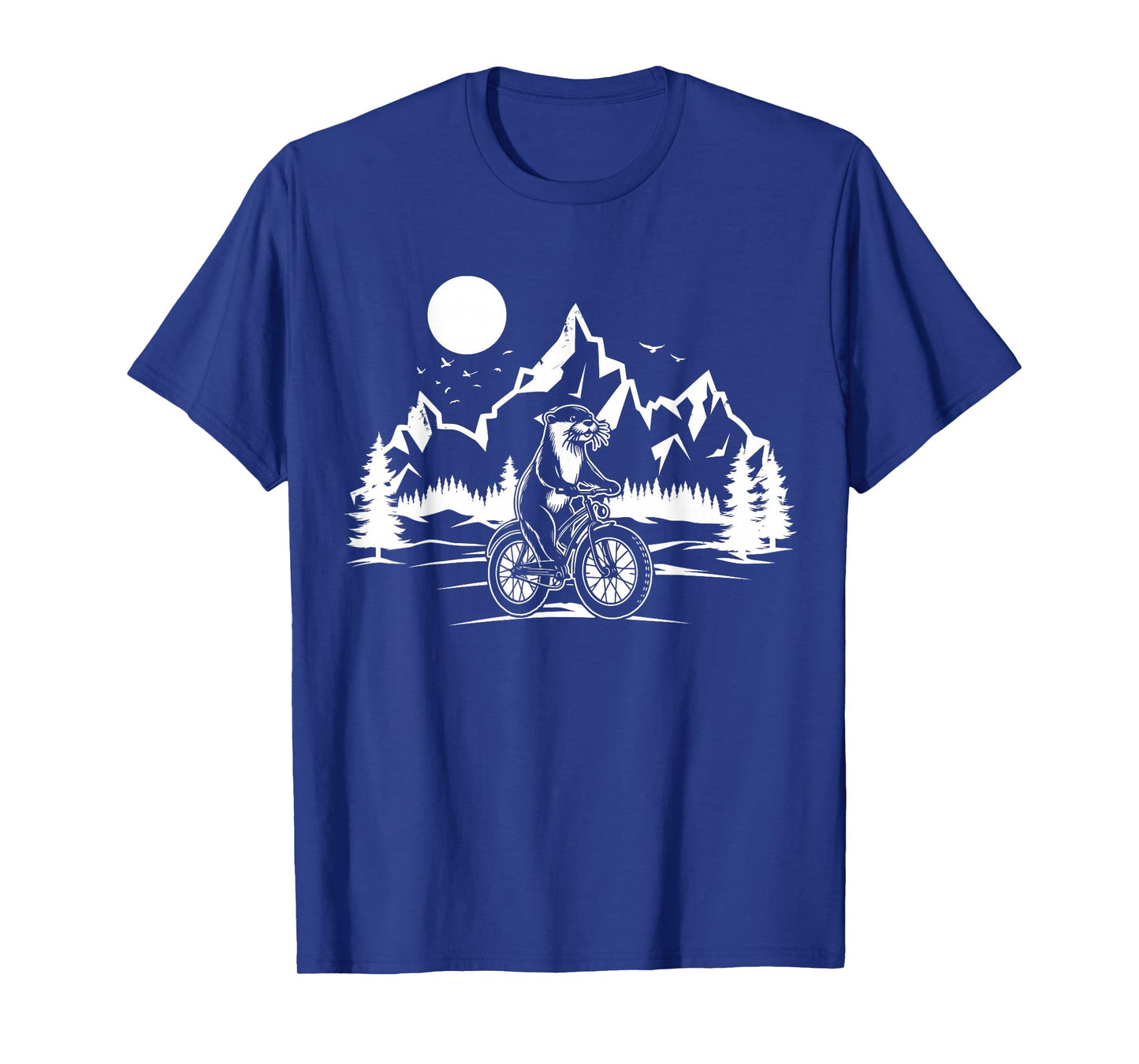 Otter Riding Bicycle Vintage Mountain Biking Otter Biker T-Shirt