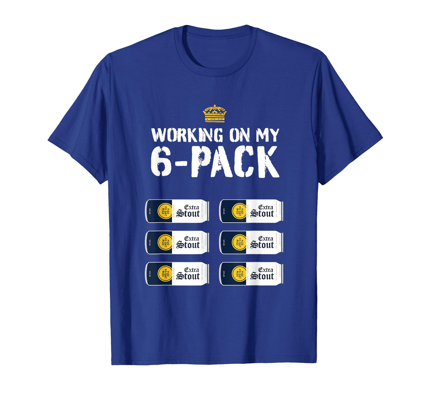 Funny Shirts - Working On My 6 Pack Beer Abs Fitness Satire T-Shirt