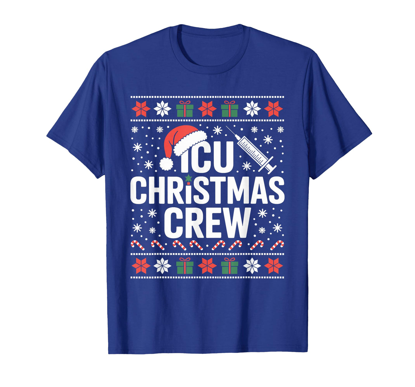 ICU Nurse Ugly Christmas Sweater Critical Care Xmas Nursing T-Shirt