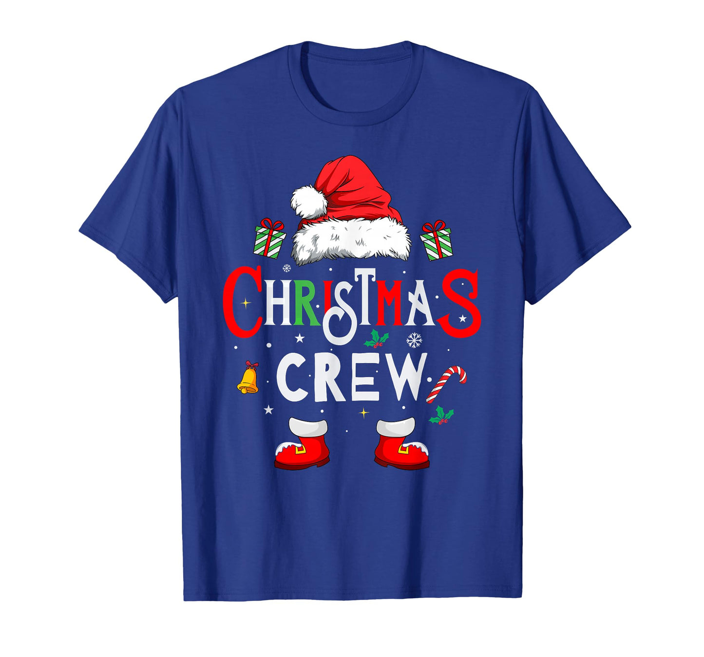 Christmas Crew Pajamas Matching Family Santa Squad Xmas T-Shirt